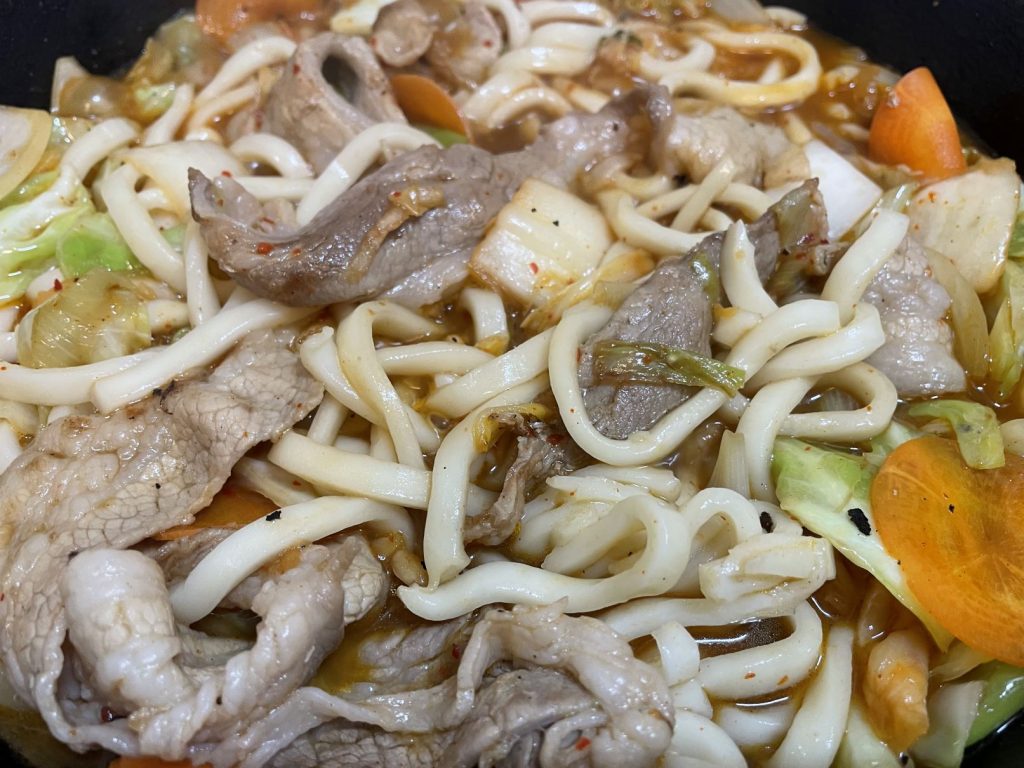 うどんを投入